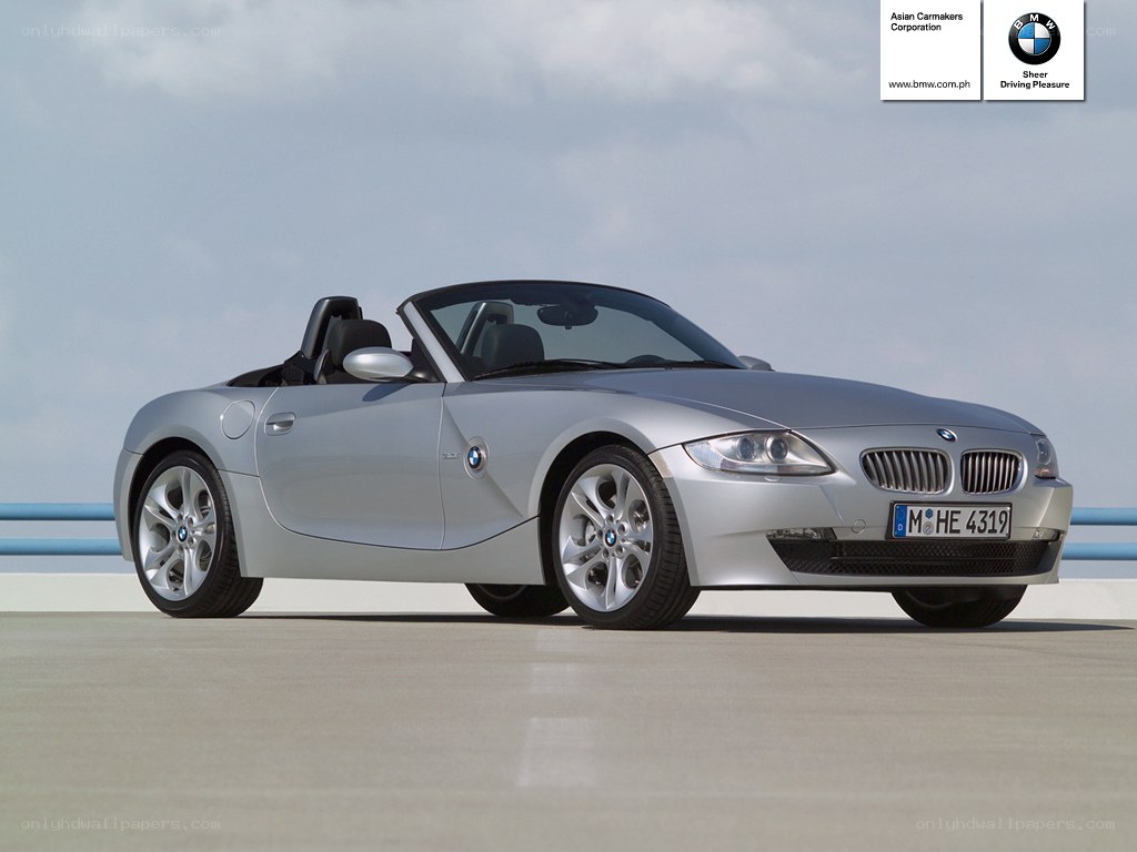 silver bmw z4 convertible