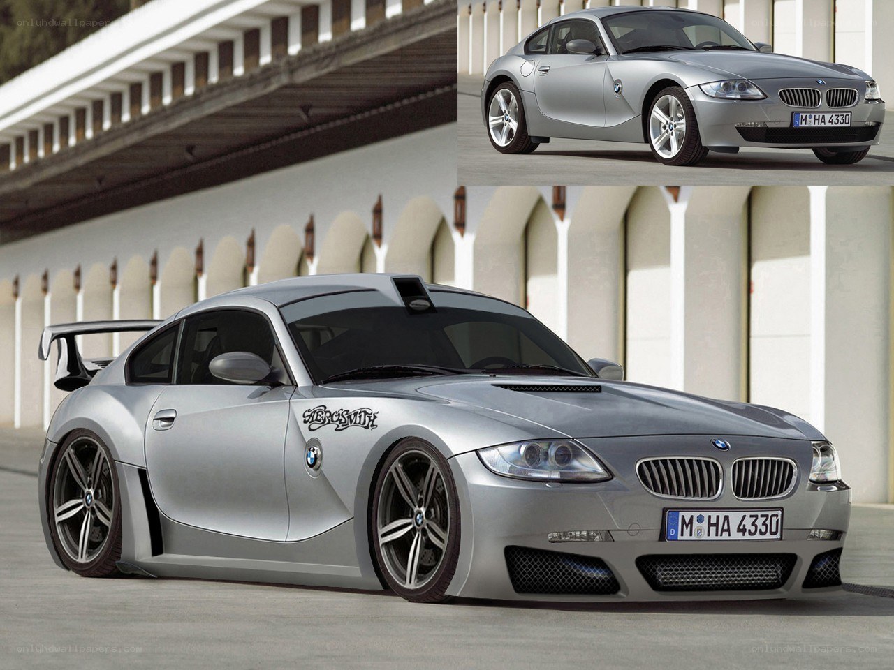 Silver BMW Z4 Coupe