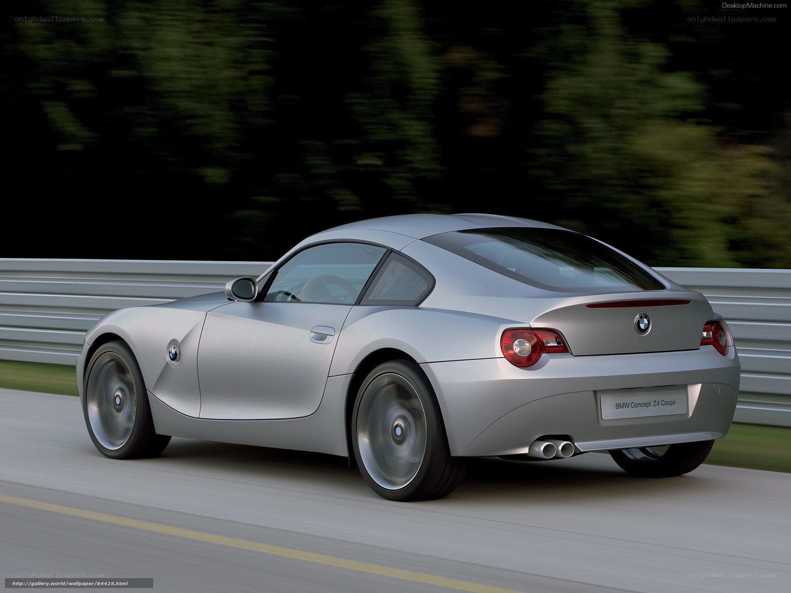 Silver BMW Z4 Coupe in motion