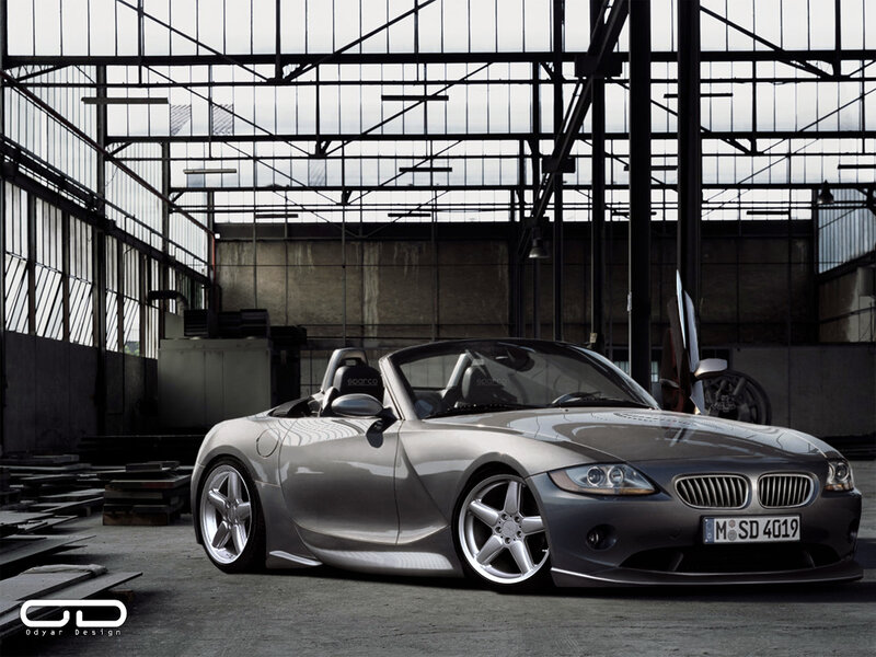 Silver BMW Z4 in warehouse