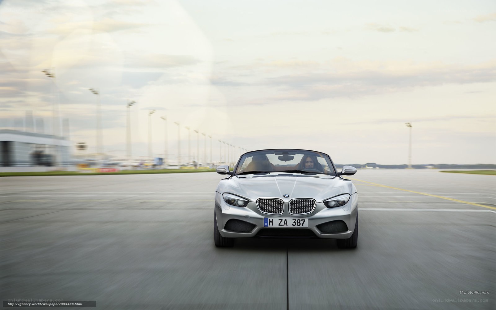 Silver BMW Z4 on runway