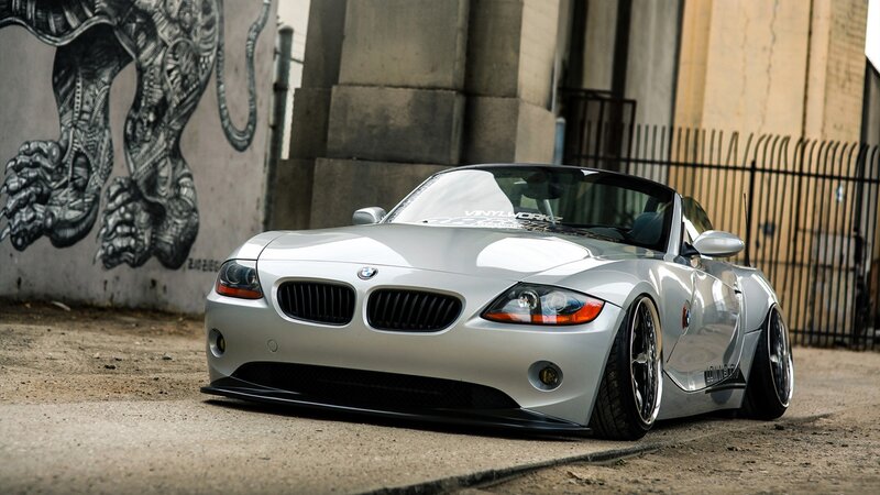 silver bmw z4 sports car
