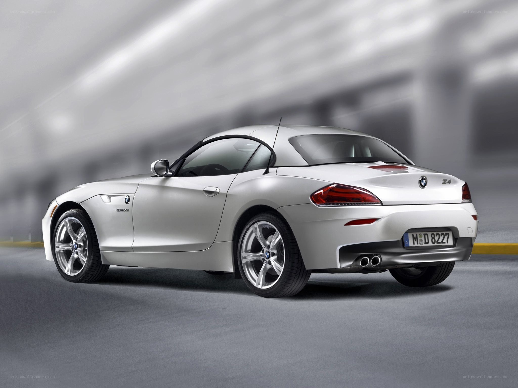 silver bmw z4 sports car