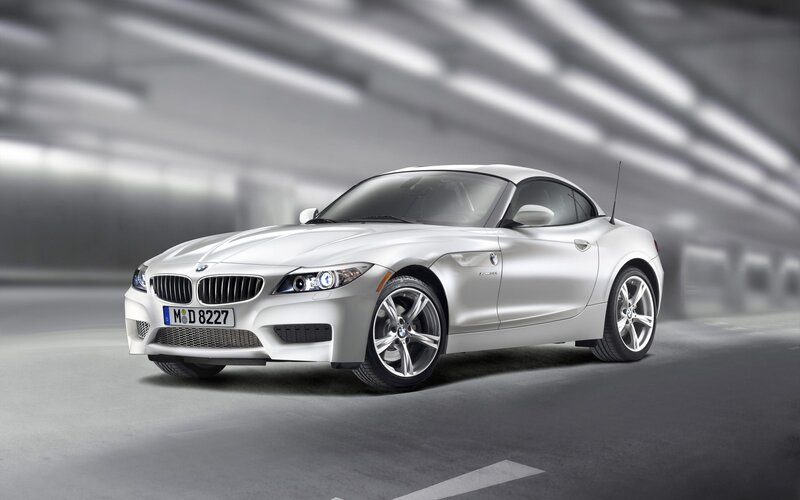 Silver BMW Z4 sports car