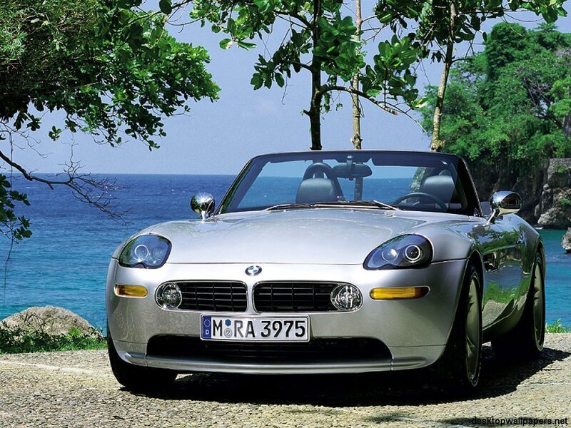 Silver BMW Z8 by the sea