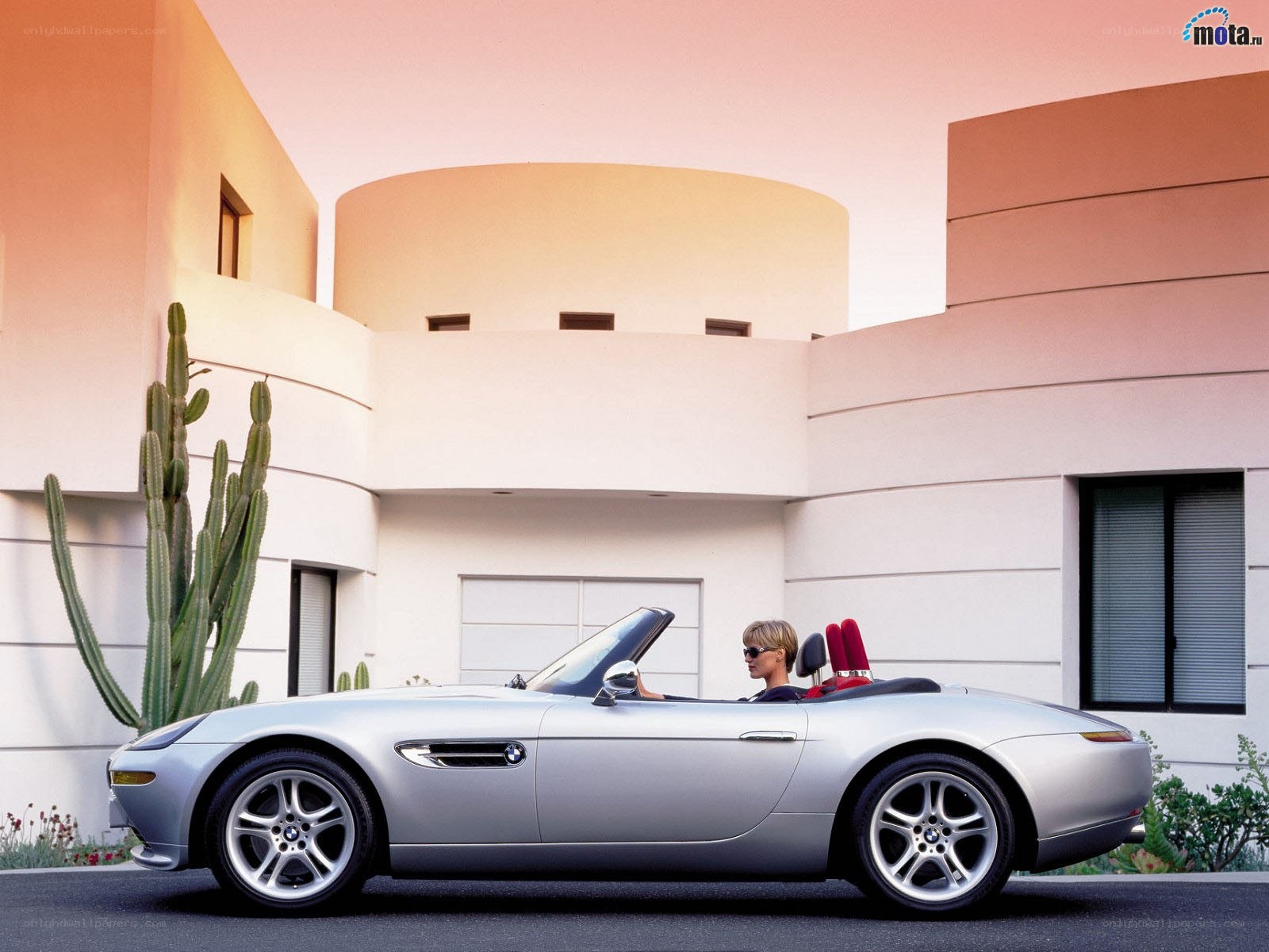 Silver BMW Z8 convertible