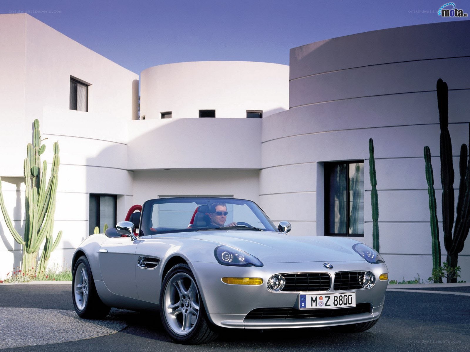 Silver BMW Z8 convertible