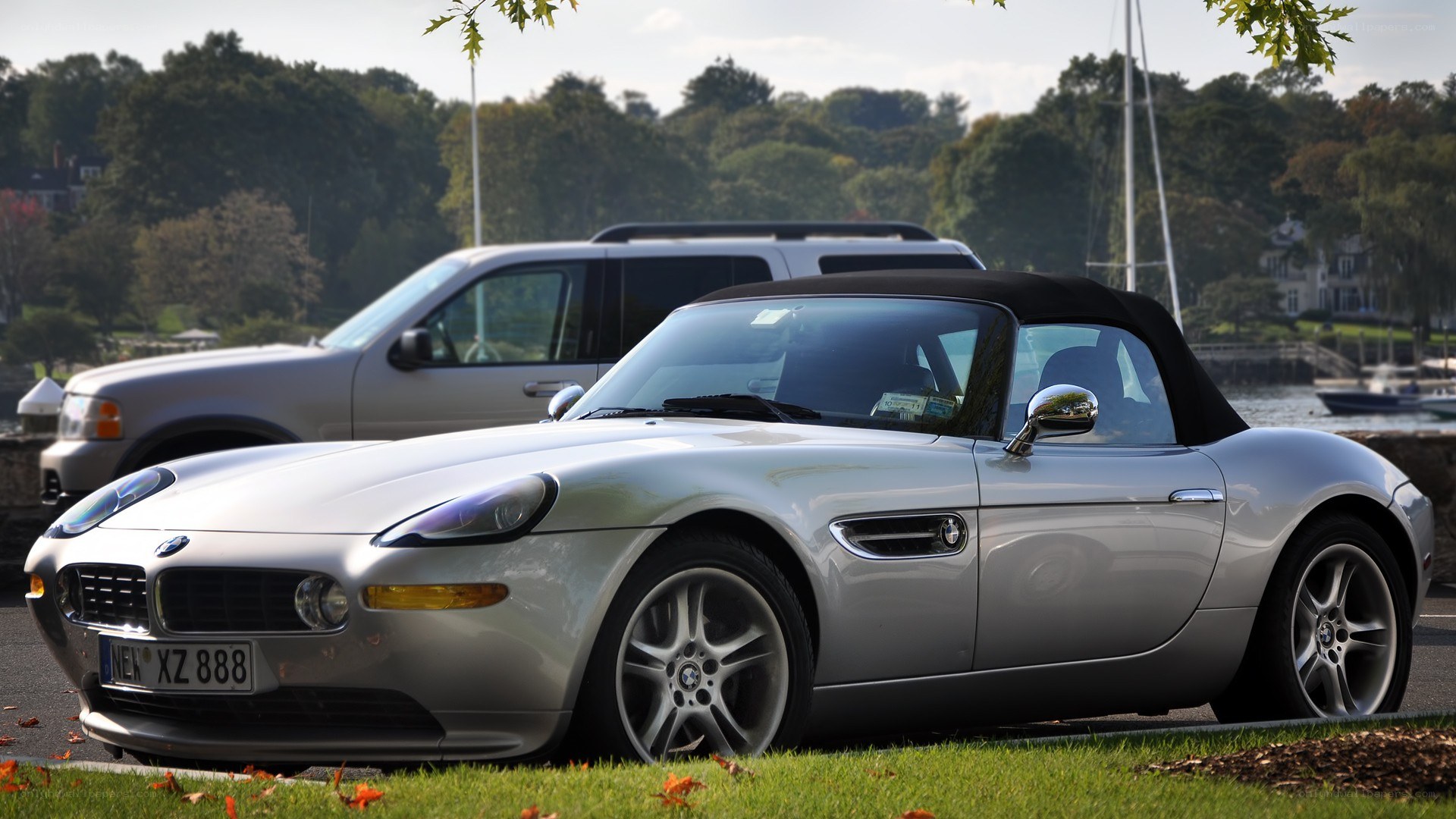 Silver BMW Z8 convertible