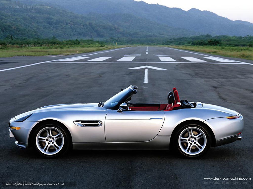 Silver BMW Z8 on runway