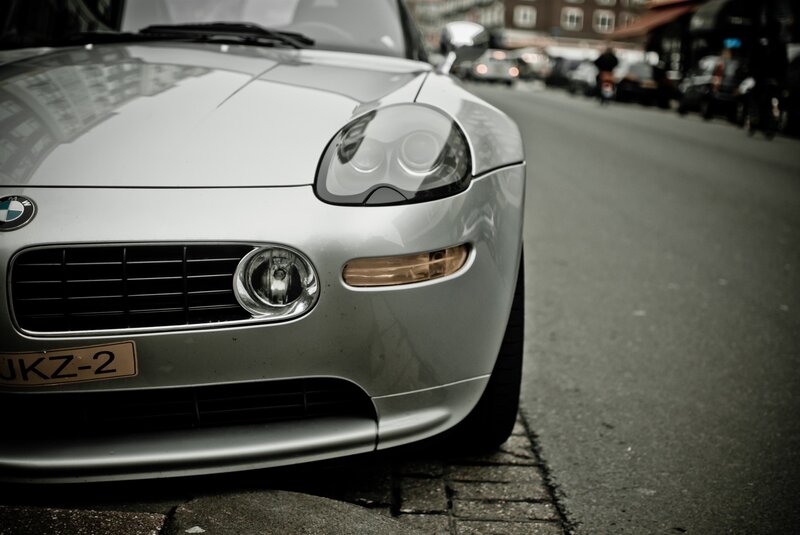 silver bmw z8 parked on street