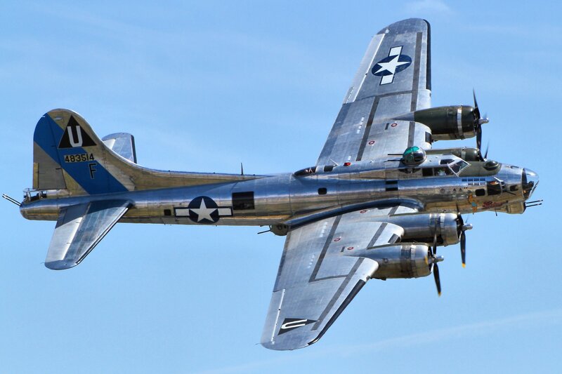 Silver Bomber Aircraft — Blue, Clear