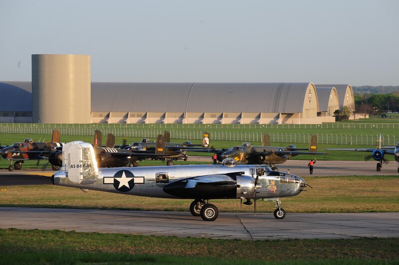 Silver Bomber Aircraft — Gray, Calm, Afternoon, Photograph