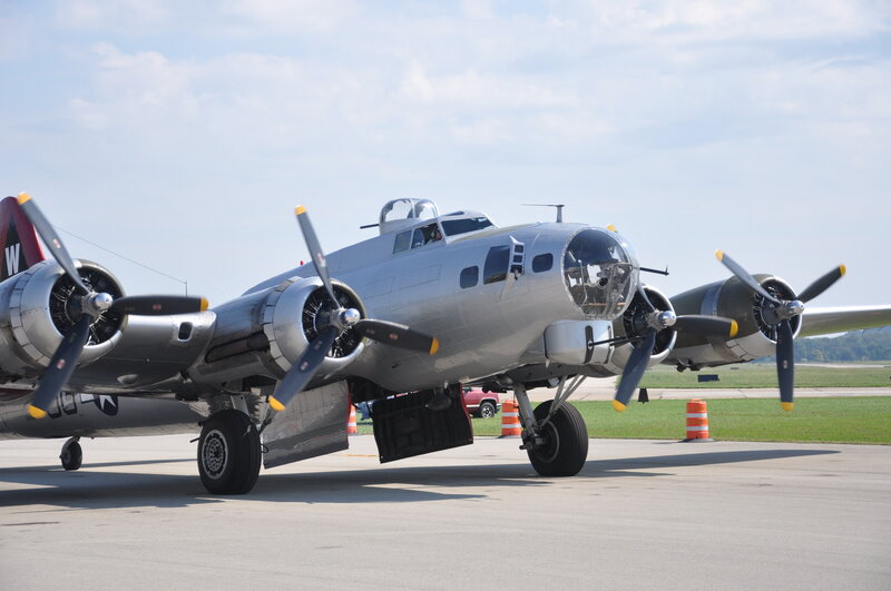 Silver Bomber Aircraft — Gray, Calm, Afternoon