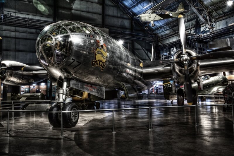 Silver Bomber Aircraft — Gray, Dramatic, Photograph, Airplane