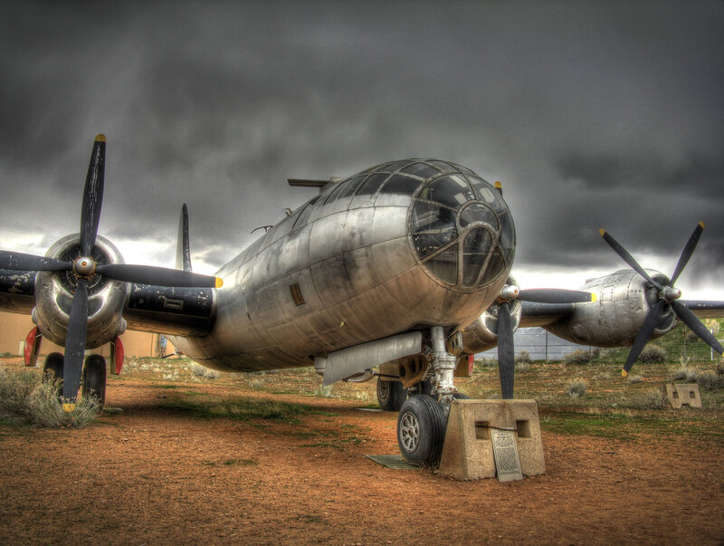 Silver Bomber Aircraft — Gray, Dramatic