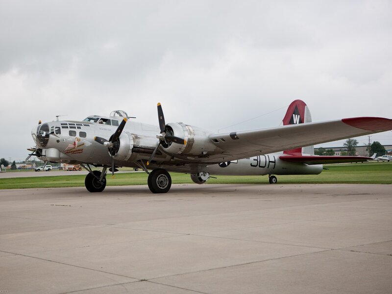 Silver Bomber Aircraft — Gray, Overcast