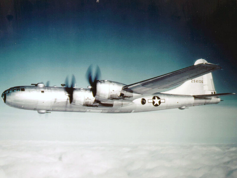 Silver Bomber Aircraft — Gray, Serene, Photograph, Clouds