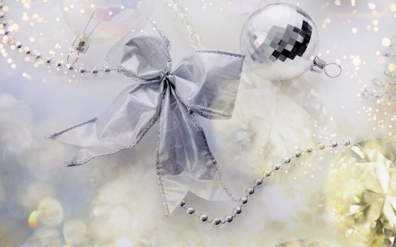 Silver Bow and Ornaments