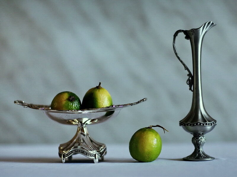 Silver Bowl with Limes