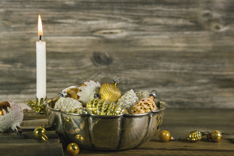 Silver Bowl with Ornaments