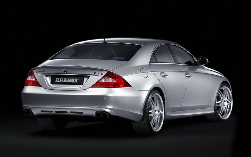 silver brabus car rear view