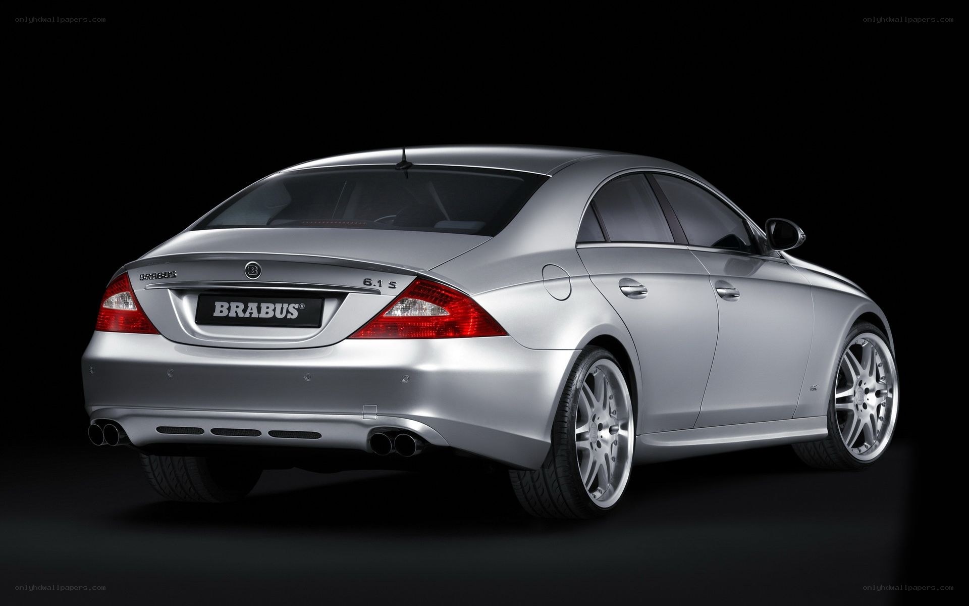 silver brabus car rear view