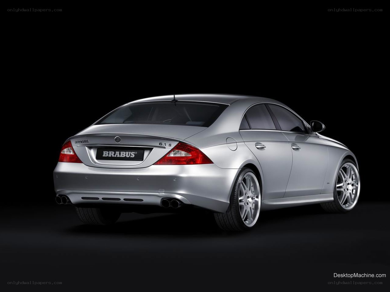 silver brabus car rear view