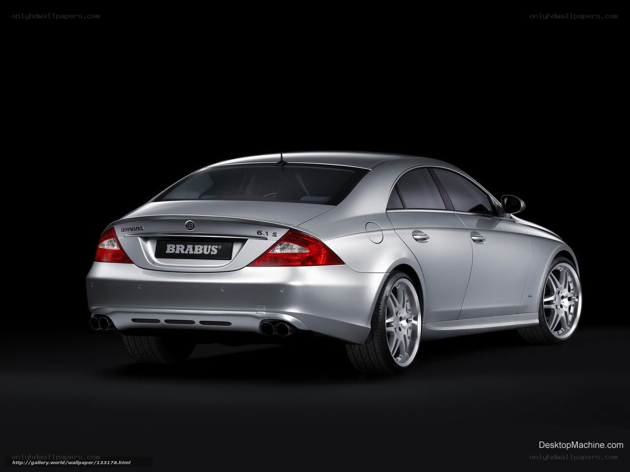 silver brabus car rear view