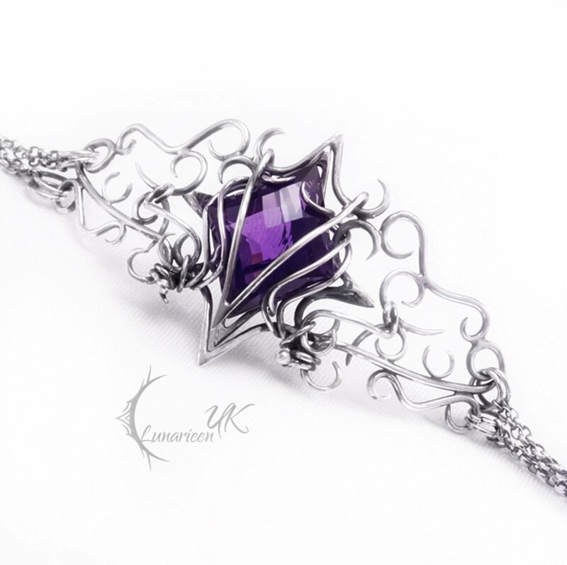 Silver Bracelet with Amethyst
