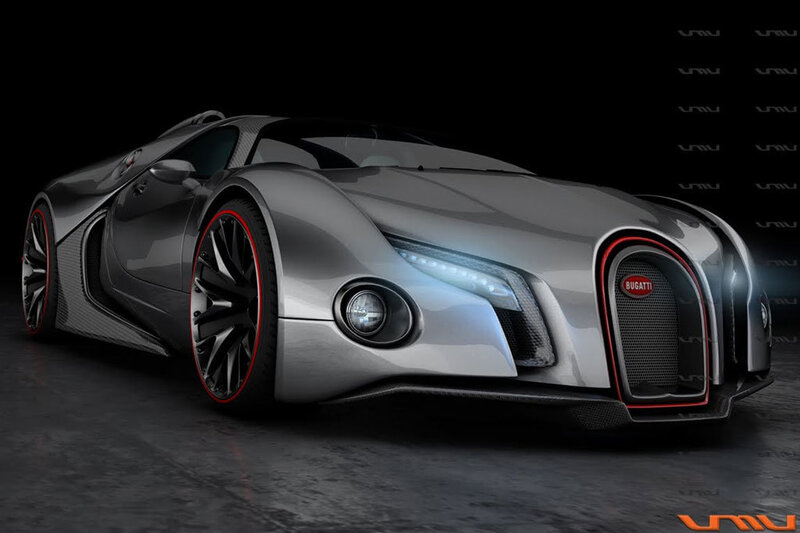 Silver Bugatti Concept Car — Gray, Dramatic