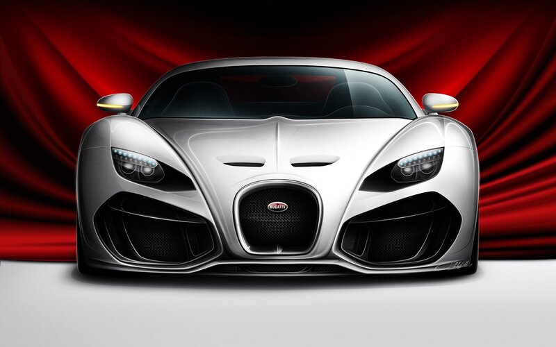 Silver Bugatti Sports Car