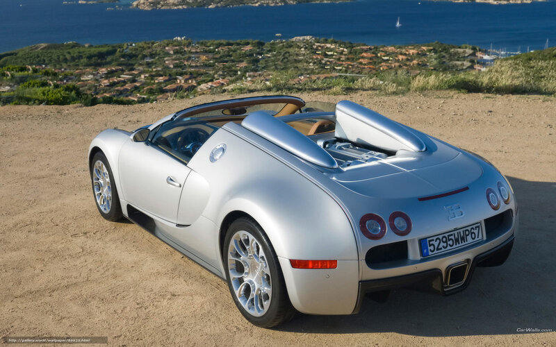 Silver Bugatti Veyron convertible