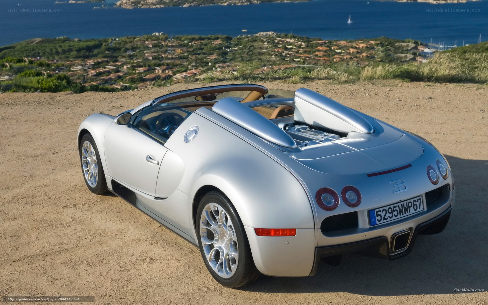 Silver Bugatti Veyron convertible