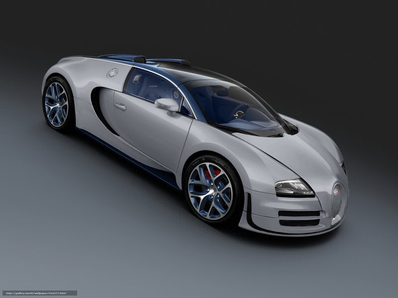 Silver Bugatti Veyron — Dramatic, 3d Render, Car
