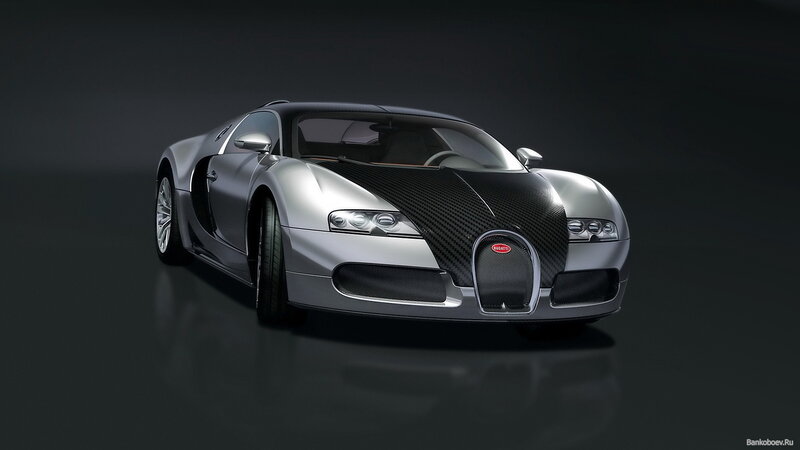 Silver Bugatti Veyron — Dramatic, 3d Render, Carbon Fiber