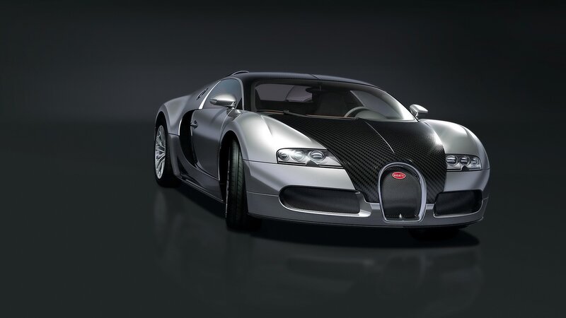 Silver Bugatti Veyron — Dramatic, 3d Render