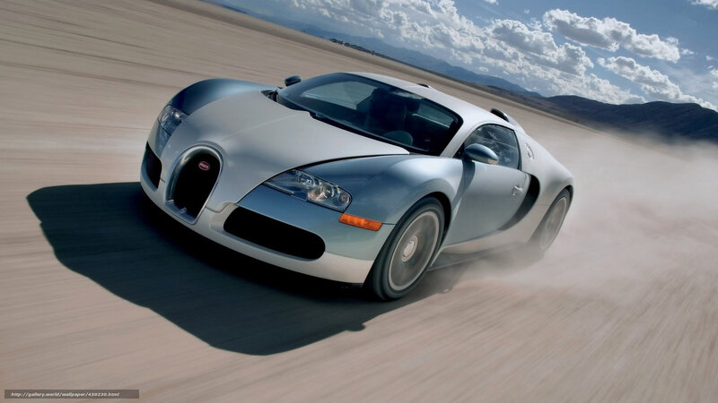Silver Bugatti Veyron — Dynamic, Afternoon, Photograph, Dust, Mountains