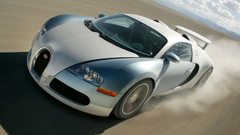 Silver Bugatti Veyron — Dynamic, Afternoon, Photograph