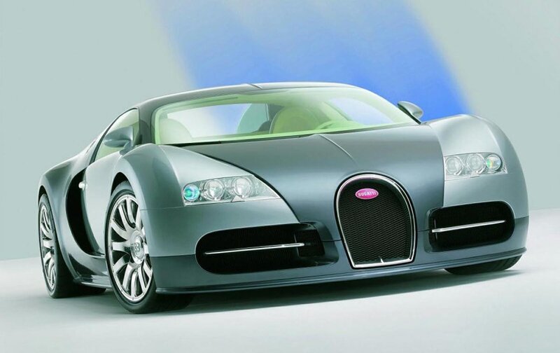 Silver Bugatti Veyron — Gray, Dramatic