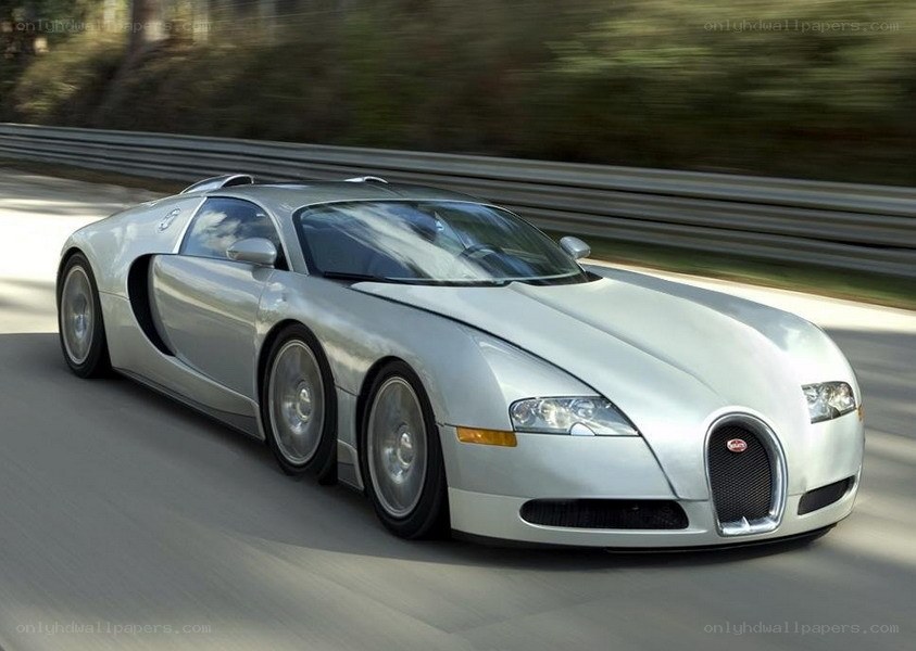 silver bugatti veyron in motion