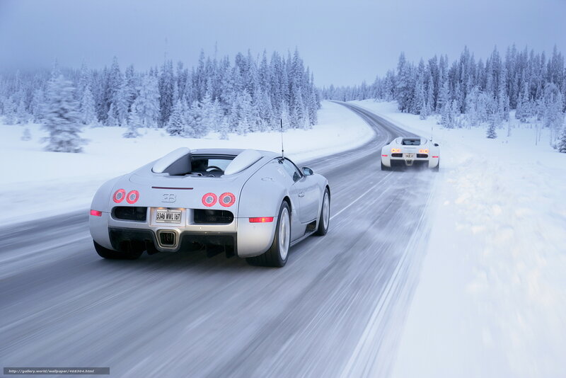 Silver Bugatti Veyron — White, Cold