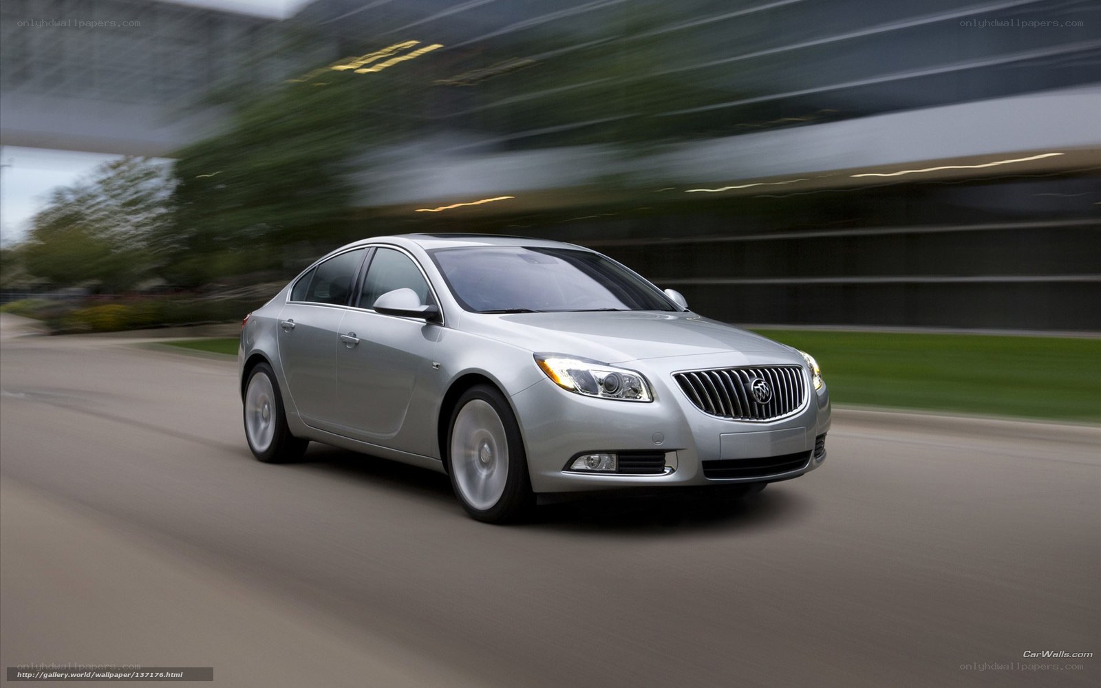 Silver Buick Regal in motion