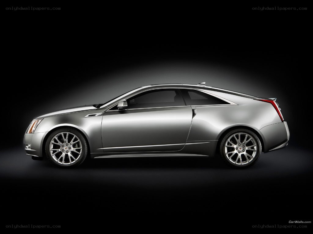 silver cadillac coupe side profile