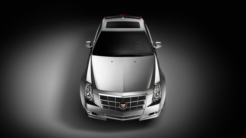silver cadillac cts-v from above