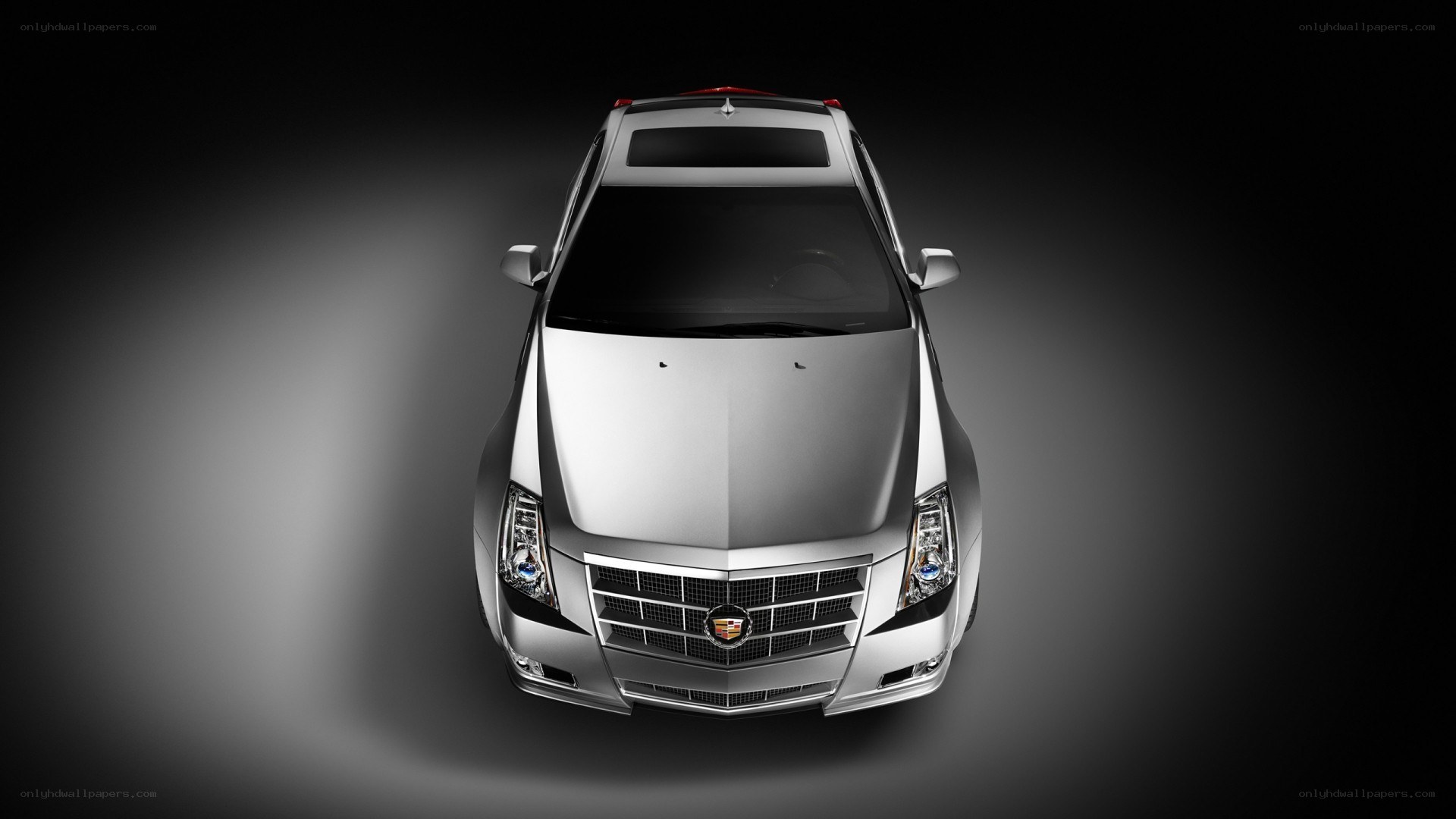 silver cadillac cts-v from above
