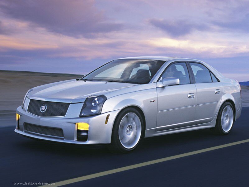 silver cadillac cts-v on road