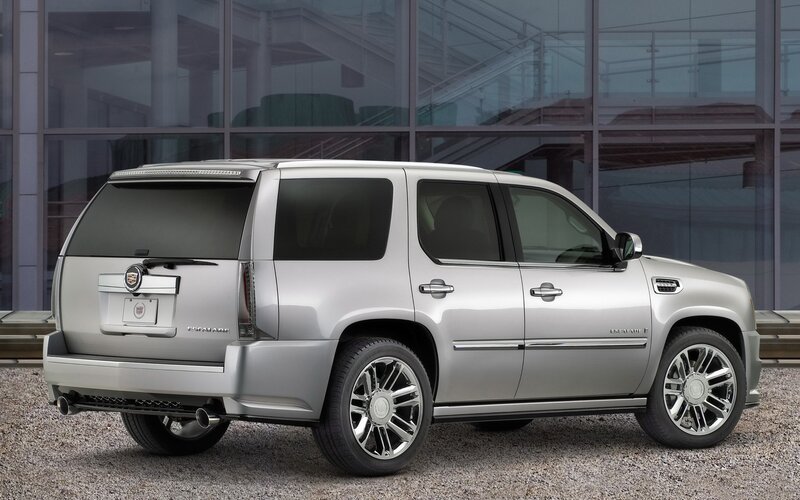 silver cadillac escalade suv