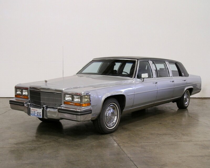 silver cadillac hearse