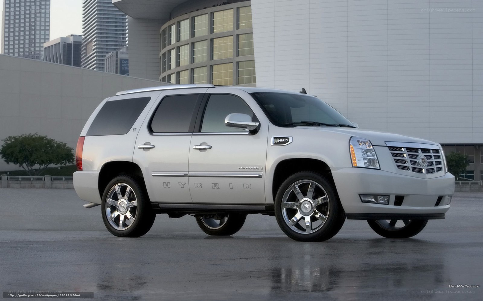 silver cadillac hybrid suv