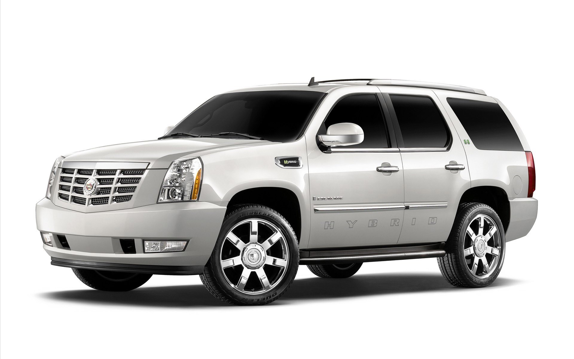 silver cadillac hybrid suv
